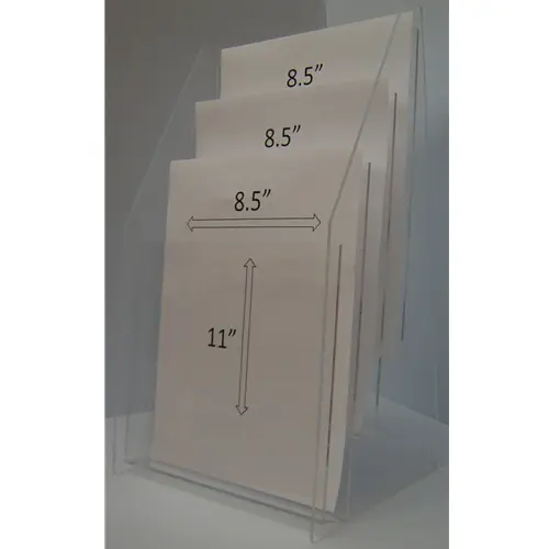 8.5"W x 11"H 3-Tiered Brochure Holder